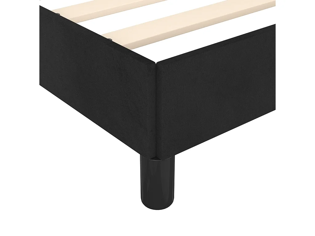 Lit simple | Lit adulte, enfant | Cadre de lit noir 90x190 cm velours