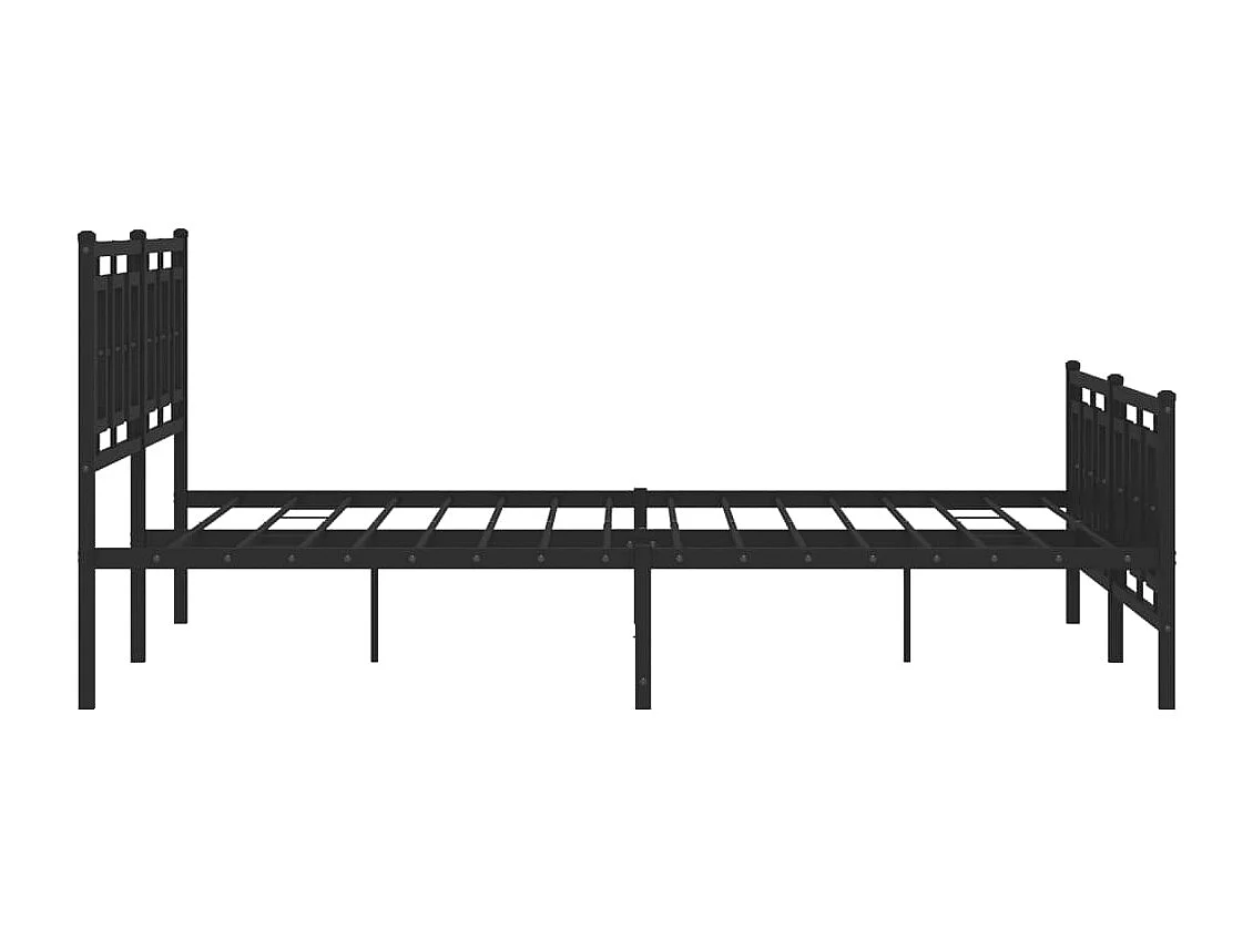 Lit double | Lit adulte | Cadre de lit métal avec pied de lit noir 183x213cm