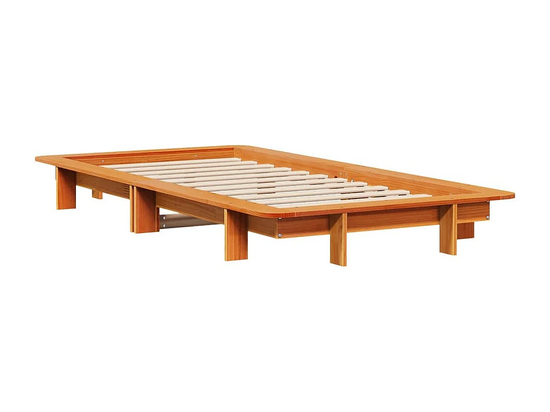 Lit simple | Lit adulte, enfant | Cadre de lit cire marron 100x200cm bois pin massif