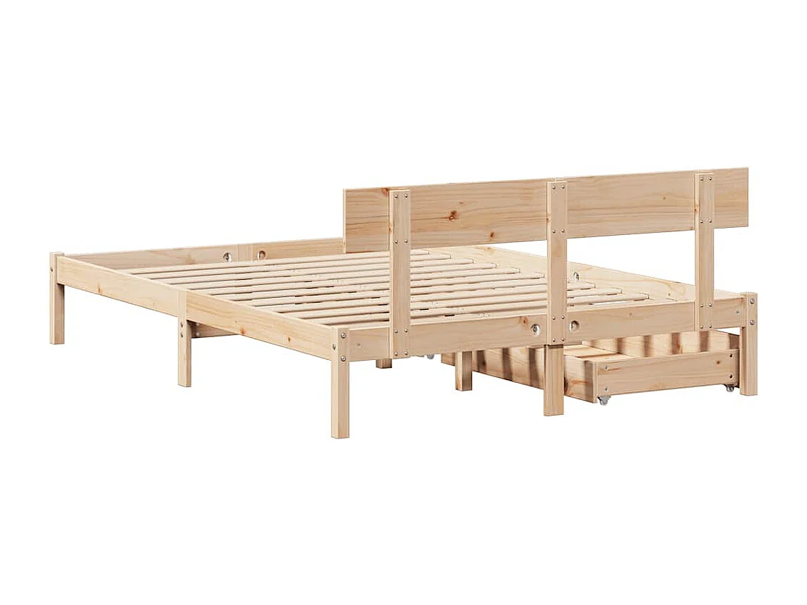 Lit double | Lit adulte | Cadre de lit 140x190 cm bois de pin massif