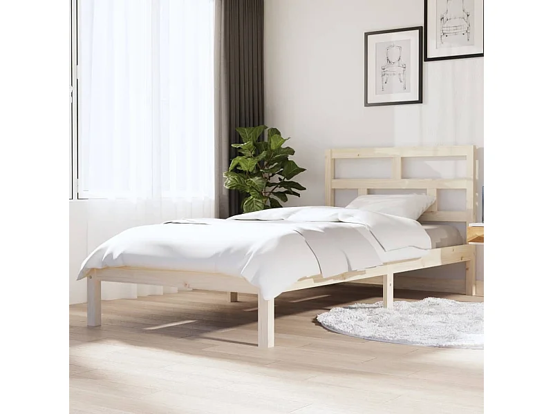 Lit simple | Lit adulte, enfant | Cadre de lit bois massif 90x200 cm