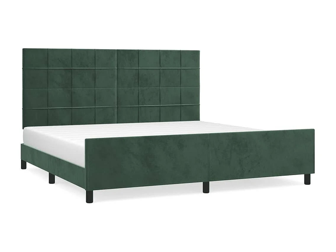 Lit double | Lit adulte | Cadre de lit vert foncé 200x200 cm velours