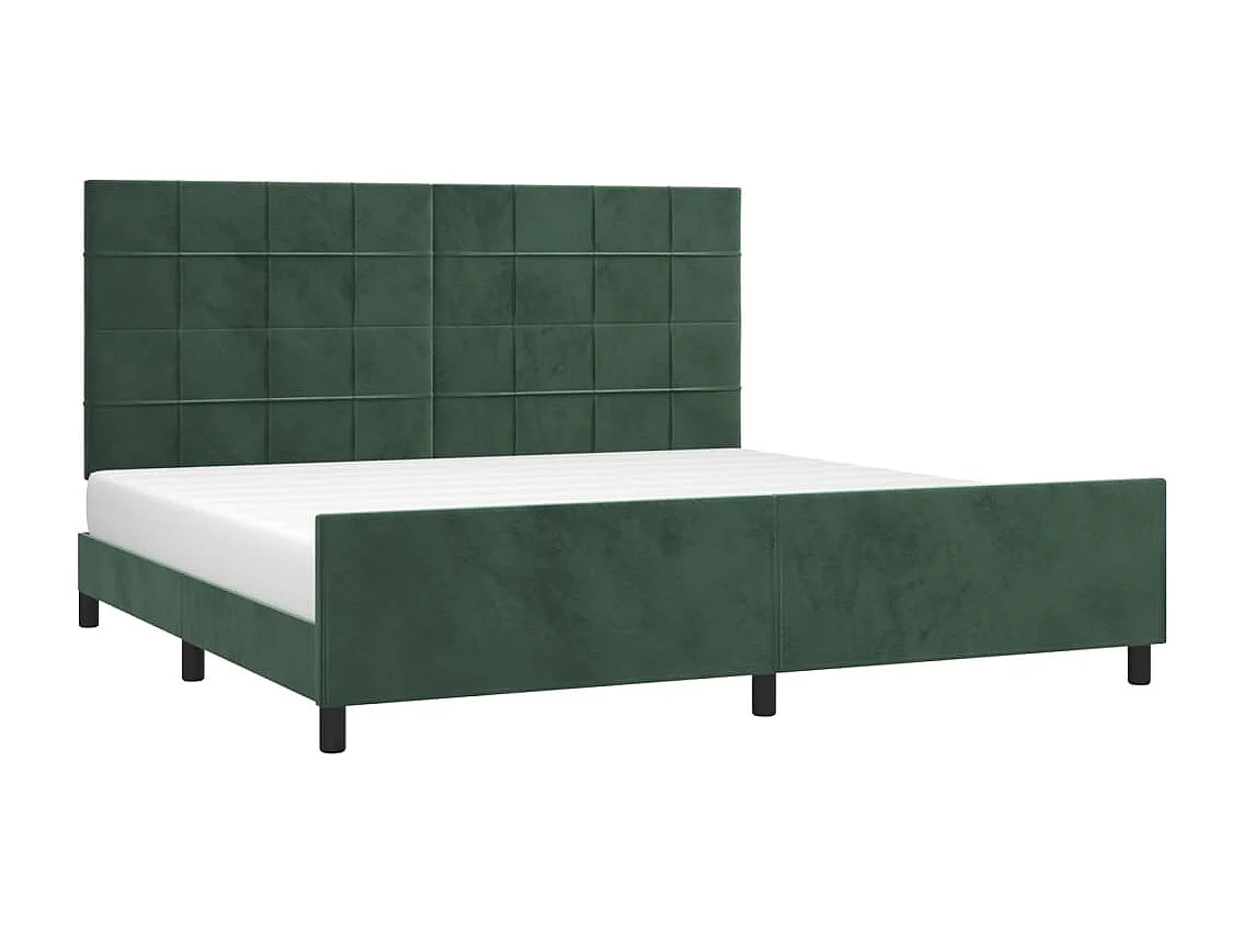 Lit double | Lit adulte | Cadre de lit vert foncé 200x200 cm velours