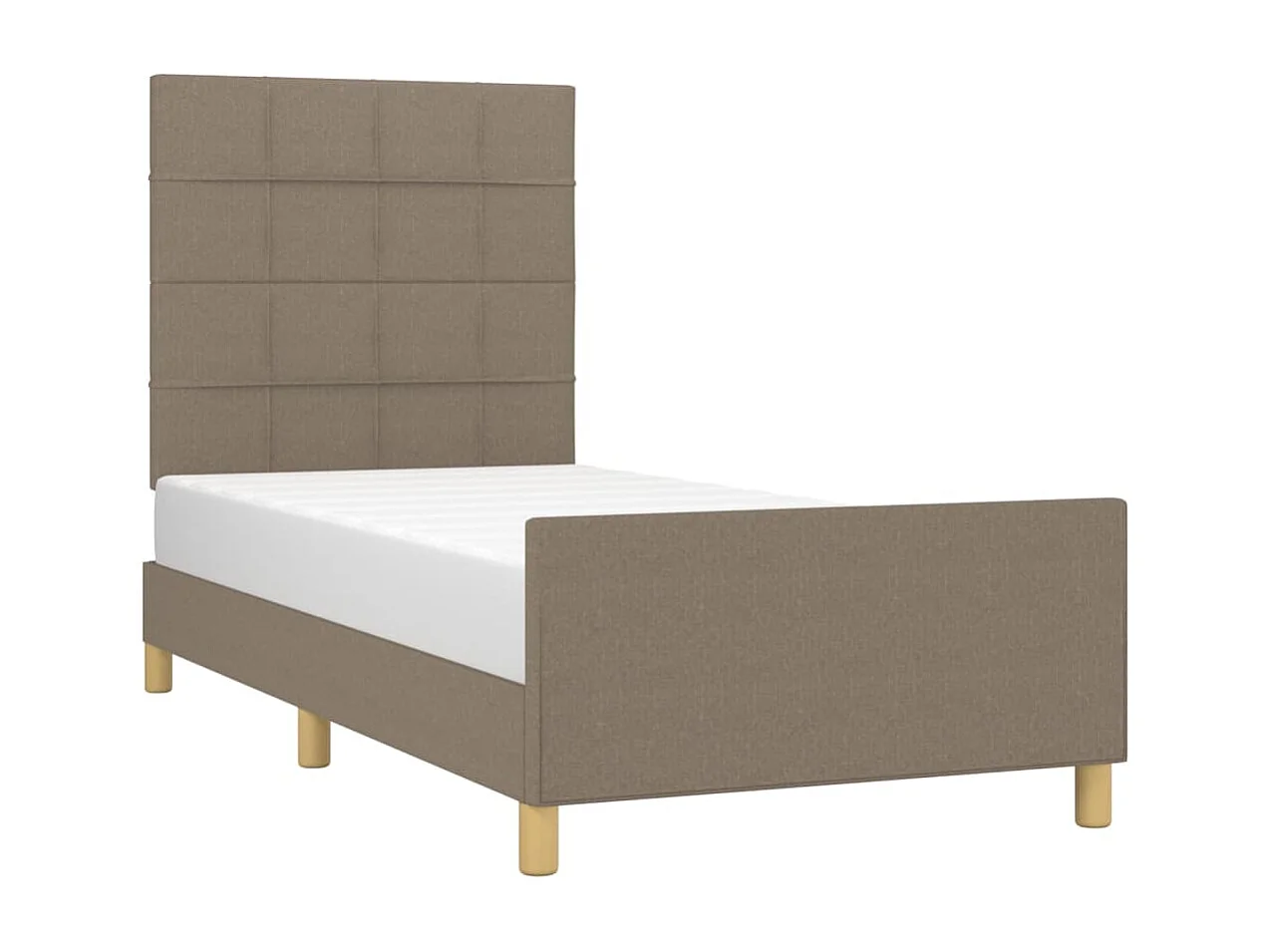 Lit simple | Lit adulte, enfant | Cadre de lit taupe 90x190 cm tissu