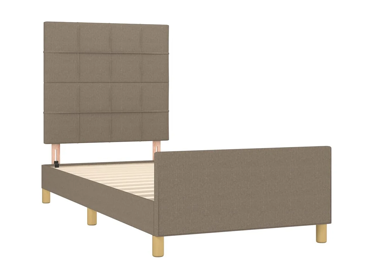 Lit simple | Lit adulte, enfant | Cadre de lit taupe 90x190 cm tissu