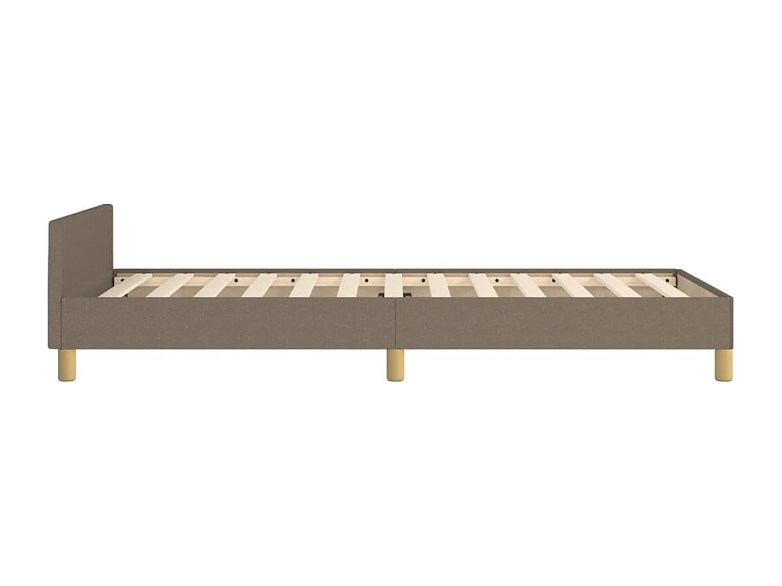 Lit simple | Lit adulte, enfant | Cadre de lit taupe 90x190 cm tissu