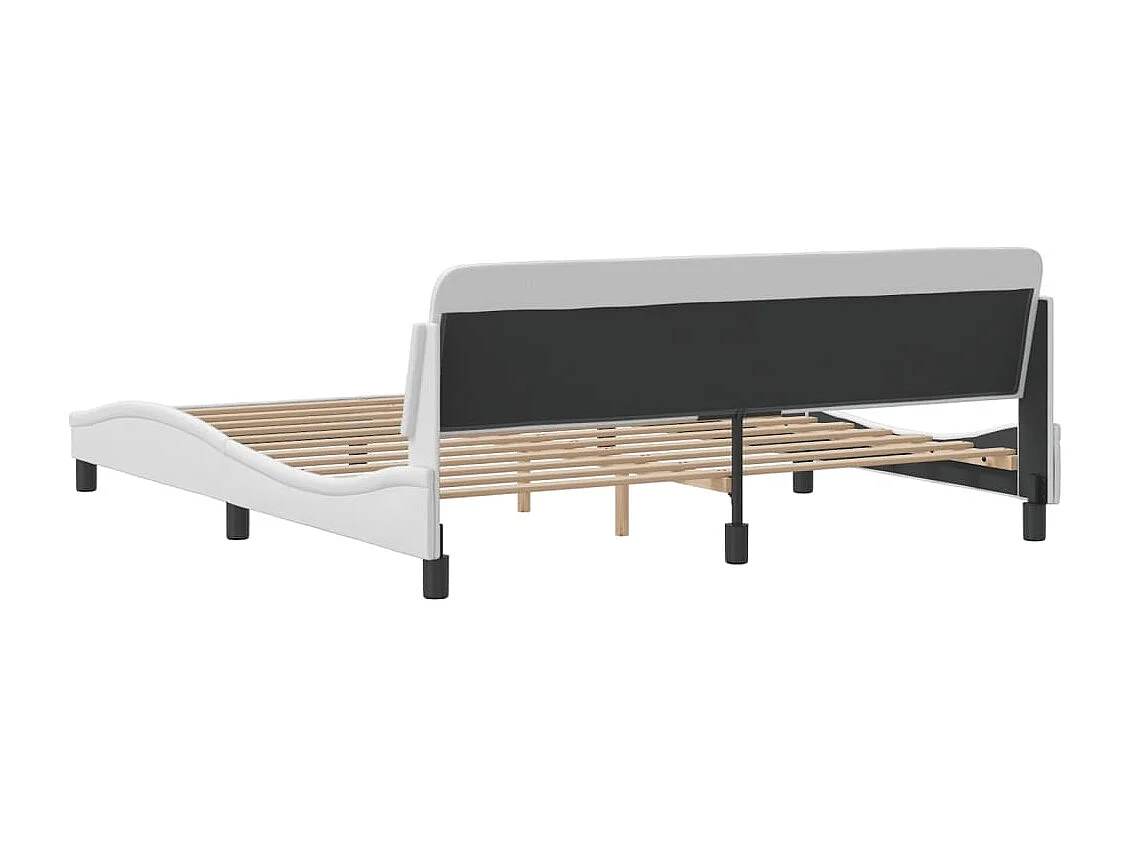 Lit double | Lit adulte | Cadre de lit blanc 180x200 cm similicuir