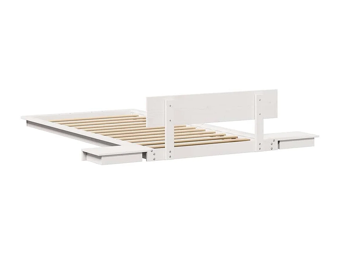 Lit simple | Lit adulte, enfant | Cadre de lit Blanc 100x200 cm bois