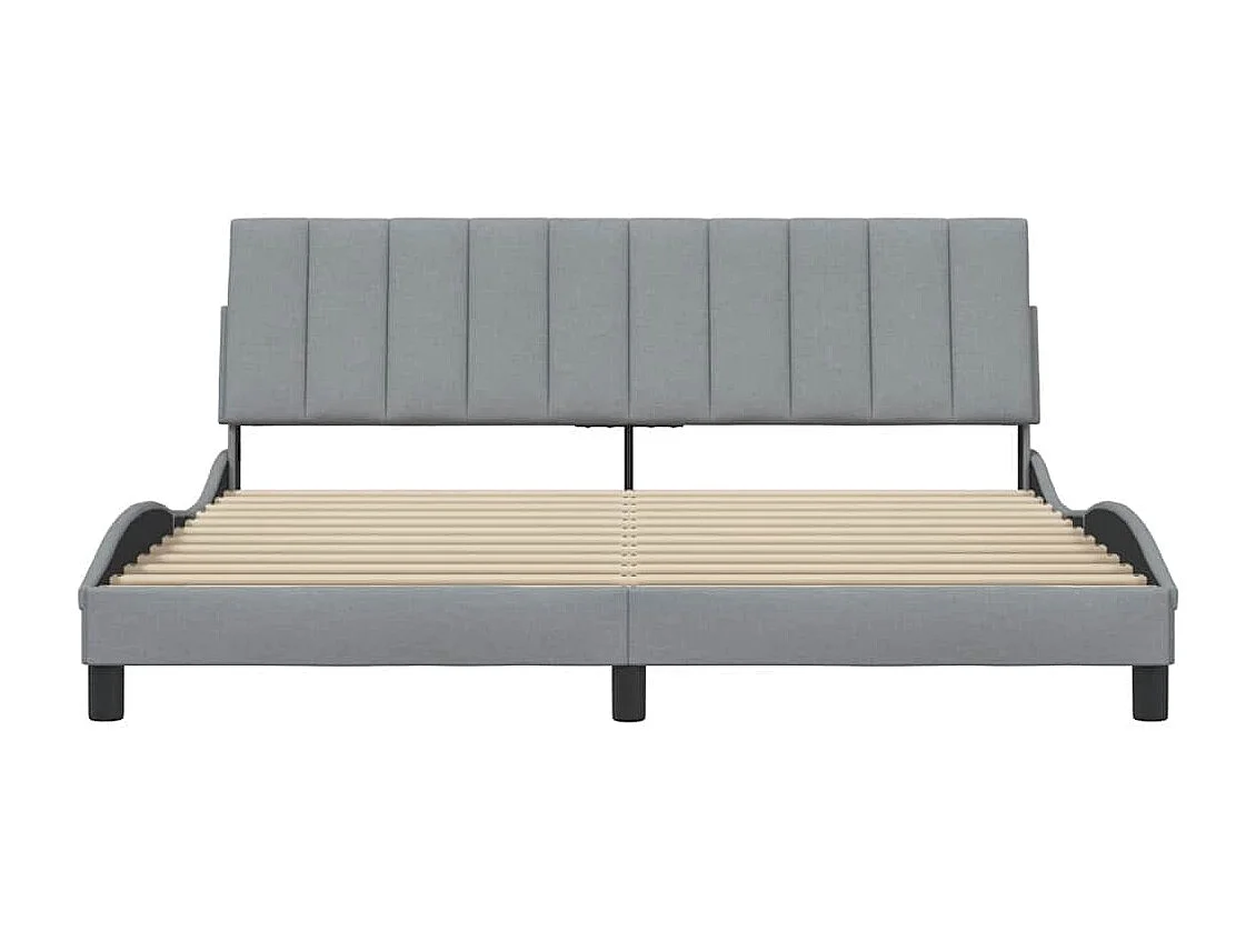 Lit double | Lit adulte | Cadre de lit gris clair 180x200 cm tissu