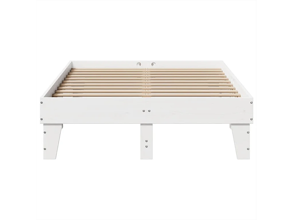 Lit simple | Lit adulte, enfant | Cadre de lit blanc 120x190 cm bois de pin massif