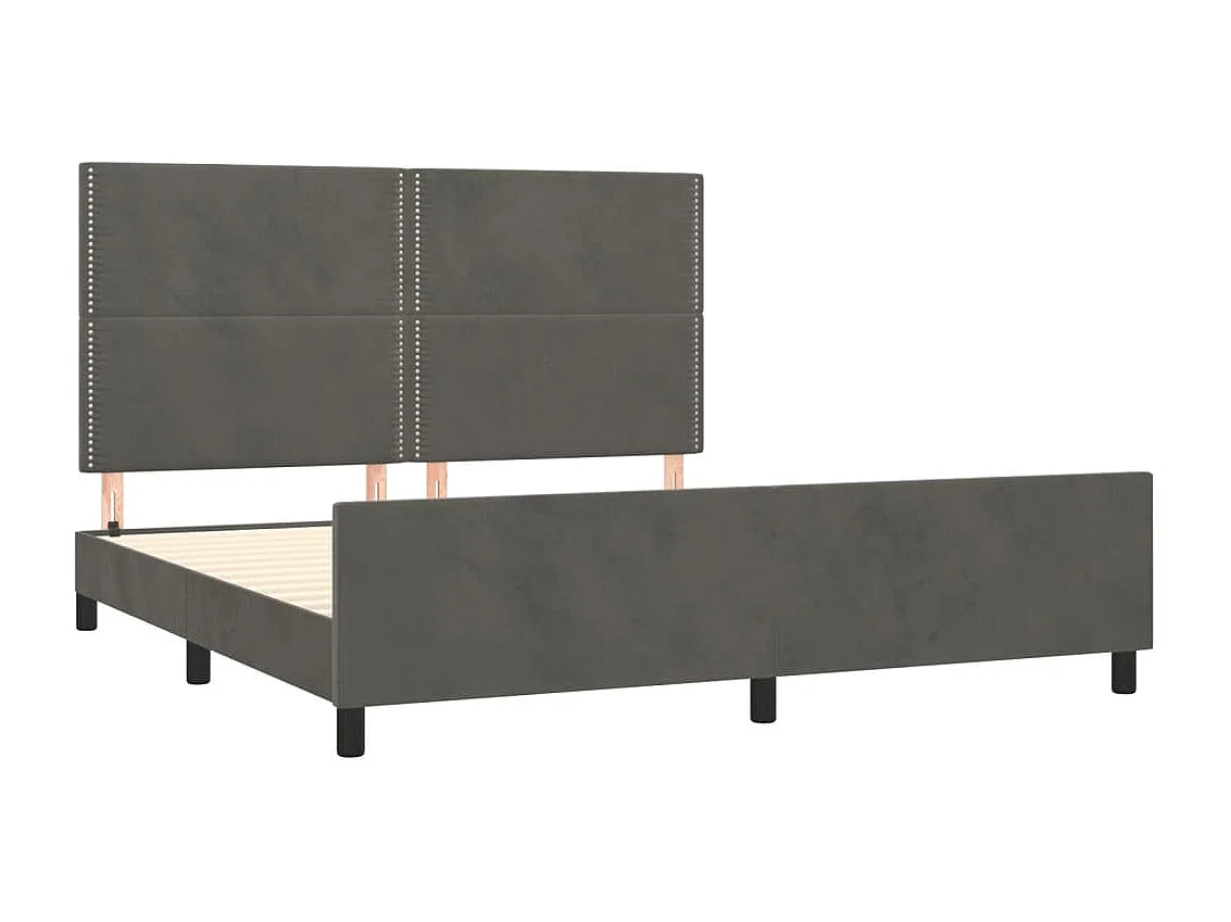 Lit double | Lit adulte | Cadre de lit gris foncé 160x200 cm velours