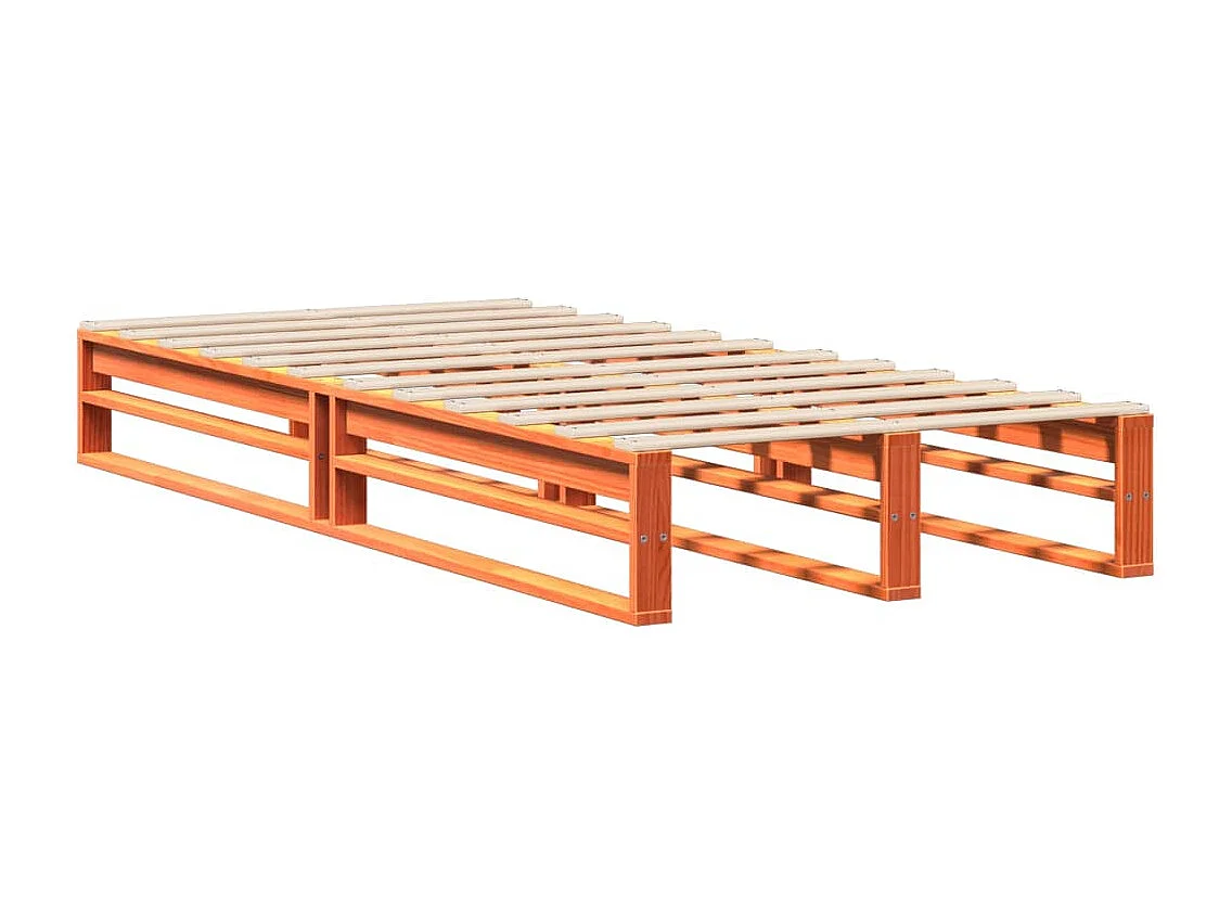 Lit simple | Lit adulte, enfant | Cadre de lit cire marron 90x200 cm bois pin massif