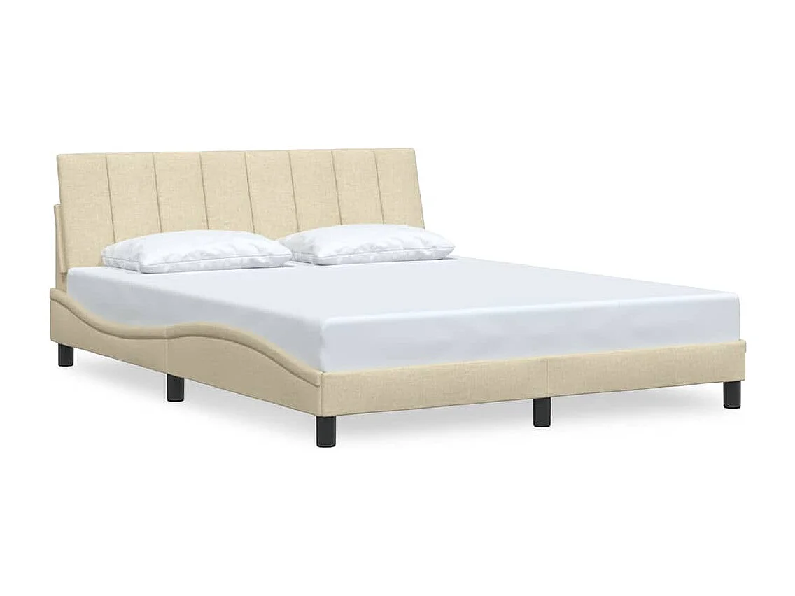 Letto per adulti | Letto matrimoniale | Giroletto senza Materasso Hanko Crema 160x200 cm in Tessuto
