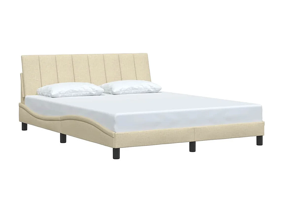 Letto per adulti | Letto matrimoniale | Giroletto senza Materasso Hanko Crema 160x200 cm in Tessuto