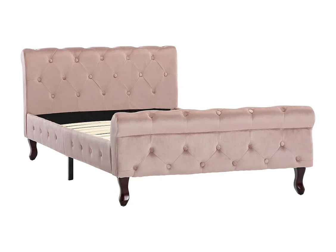 Lit simple | Lit adulte, enfant | Cadre de lit Rose Velours 100x200 cm