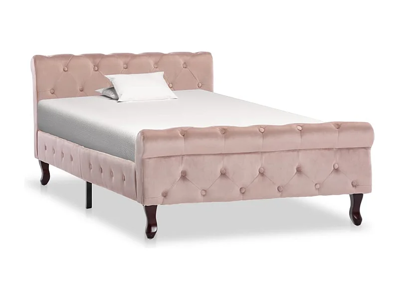 Lit simple | Lit adulte, enfant | Cadre de lit Rose Velours 100x200 cm