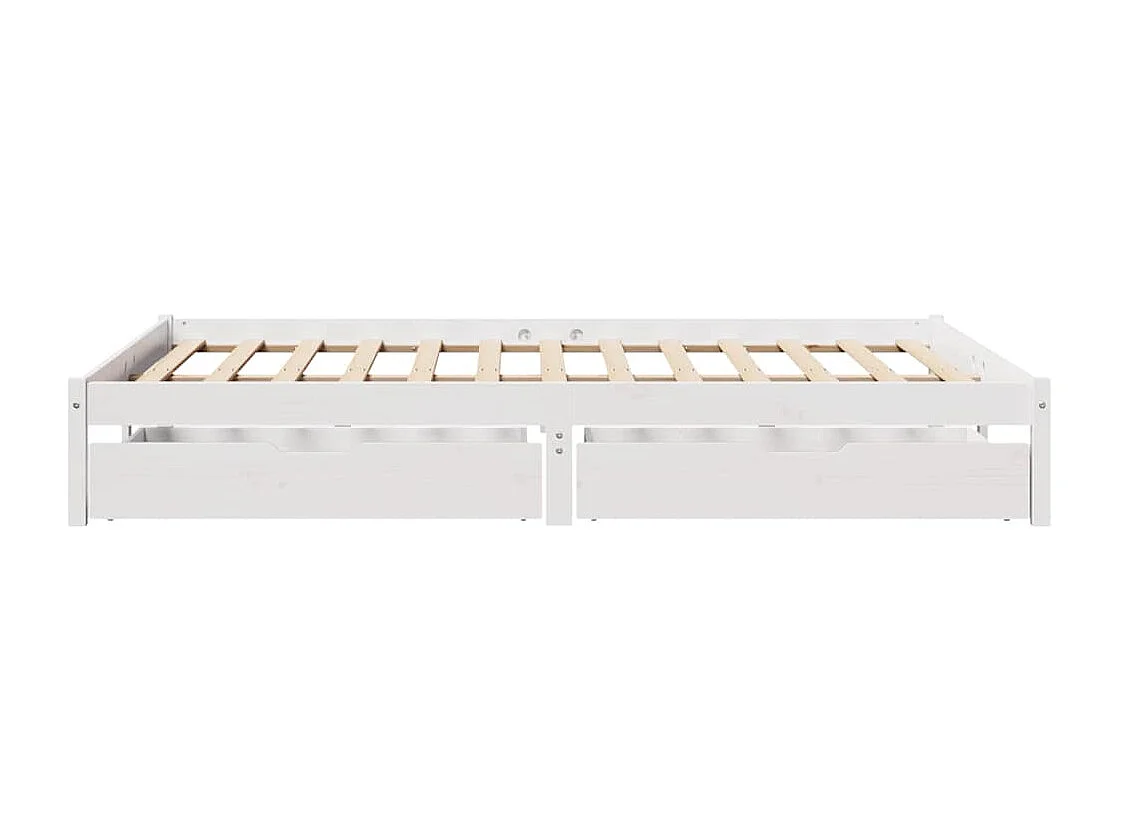 Lit double | Lit adulte | Cadre de lit blanc 140x190 cm bois de pin massif