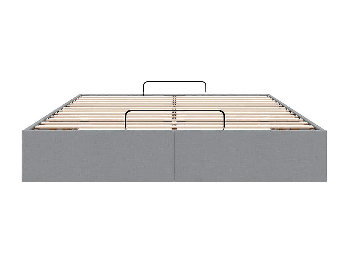 Lit double | Lit adulte | Cadre de lit ottoman gris clair 140x200 cm tissu