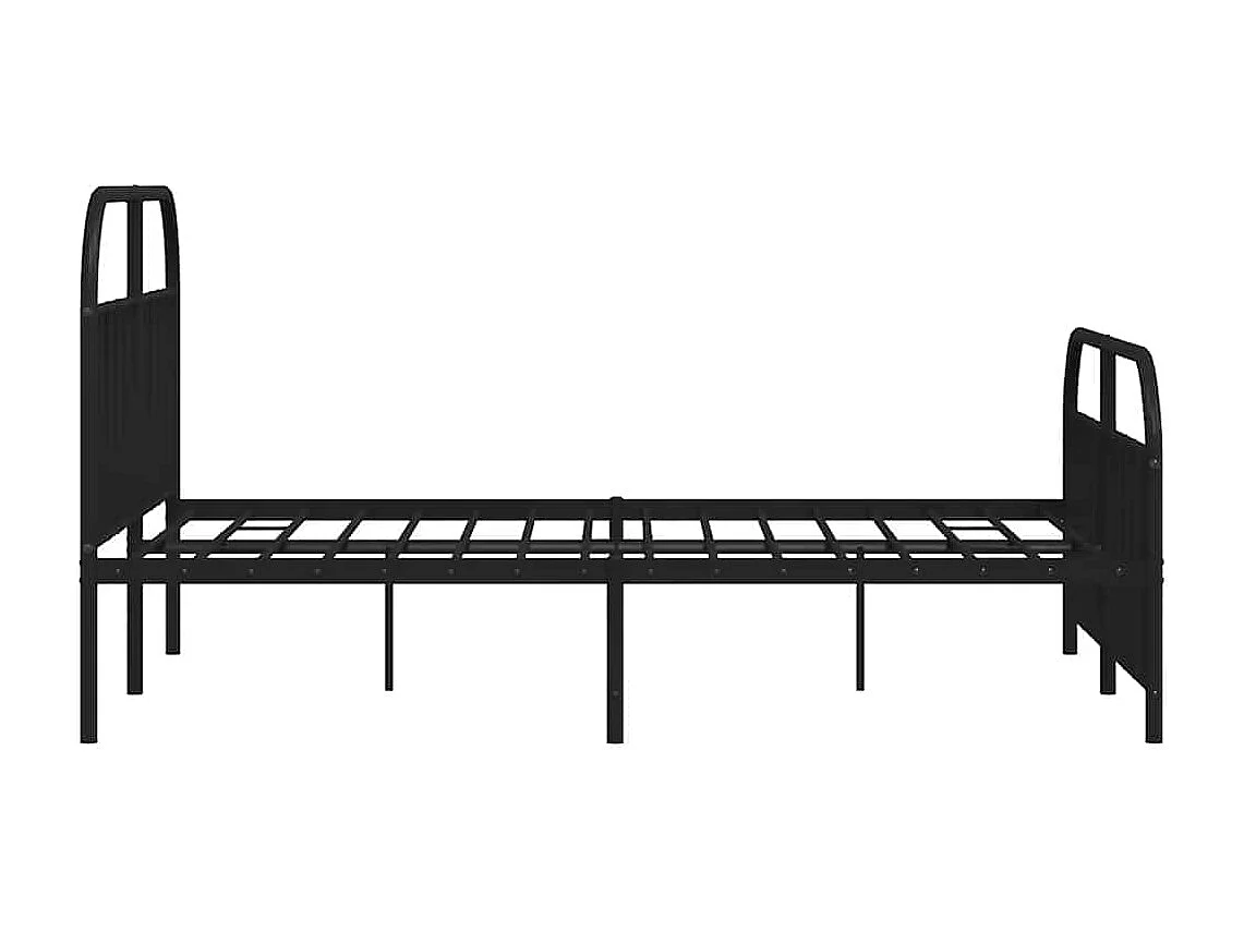 Lit double | Lit adulte | Cadre de lit métal avec pied de lit noir 183x213cm