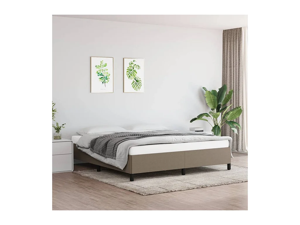 Lit double | Lit adulte | Cadre de lit taupe 160x200 cm tissu