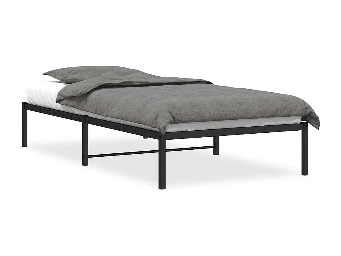 Lit simple | Lit adulte, enfant | Cadre de lit métal noir 107x203 cm