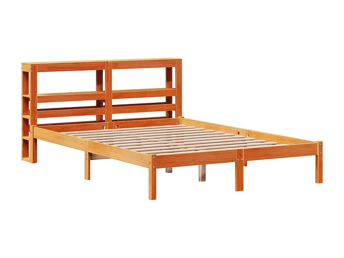 Lit double | Lit adulte | Cadre de lit et tête de lit cire marron 150x200 cm