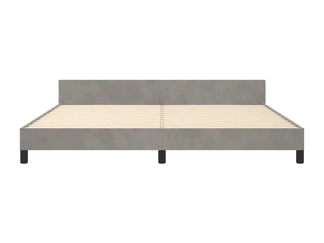 Lit double | Lit adulte | Cadre de lit gris clair 200x200 cm velours