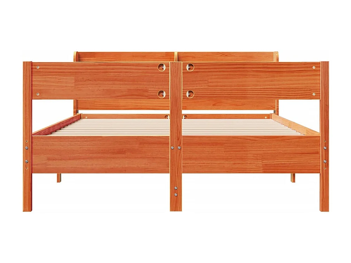 Lit double | Lit adulte | Cadre de lit cire marron 160x200cm bois pin massif