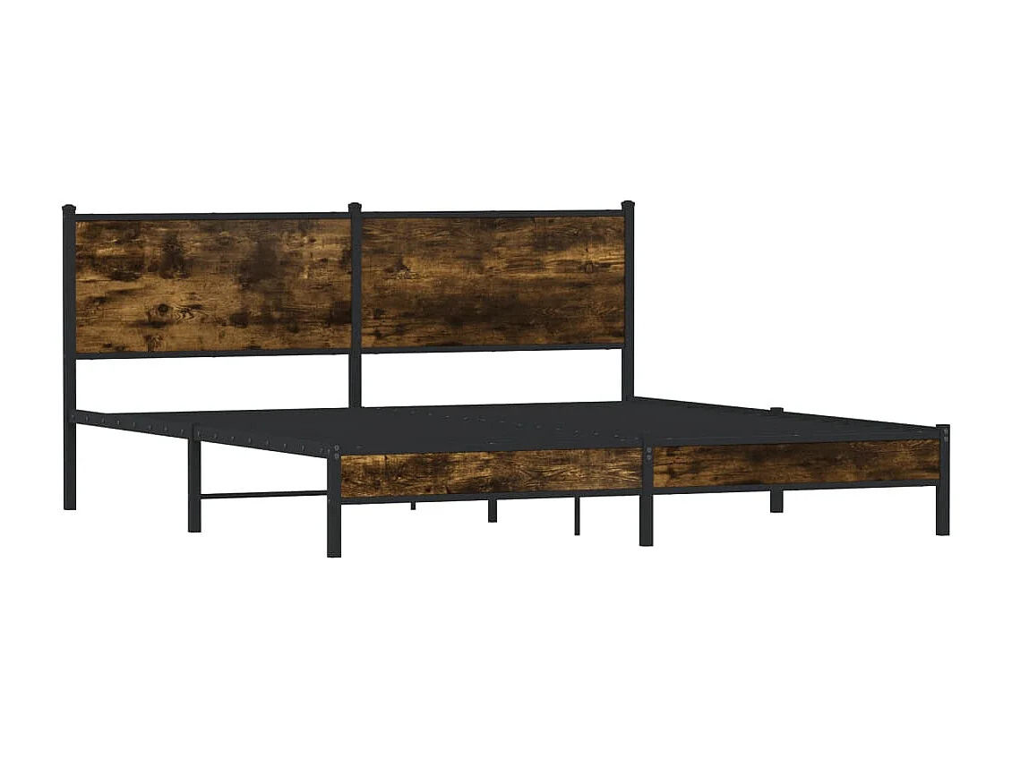 Letto per adulti | Letto matrimoniale | Giroletto senza Materaso in Metallo Rovere Fumo 160x200 cm