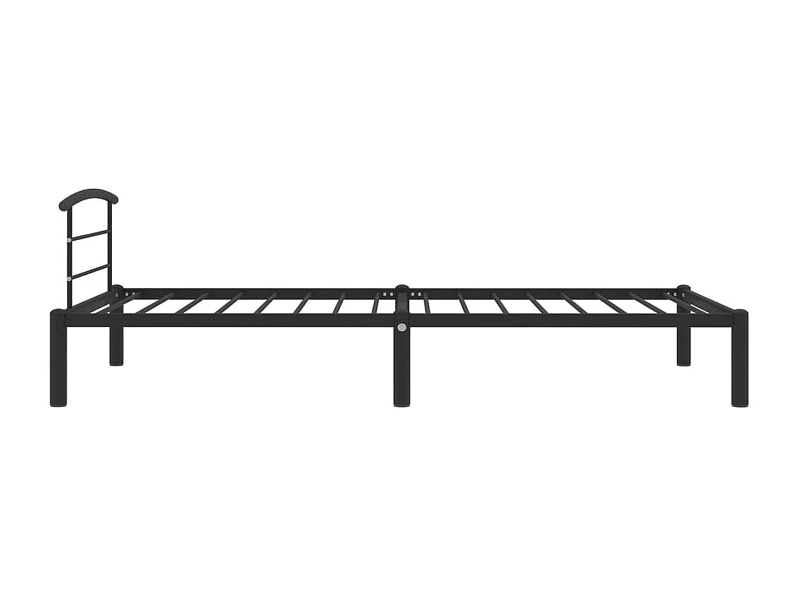 Lit simple | Lit adulte, enfant | Cadre de lit noir métal 90x200 cm