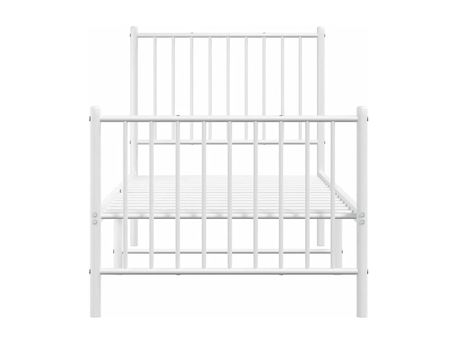 Lit simple | Lit adulte, enfant | Cadre de lit métal avec pied de lit blanc 80x200cm