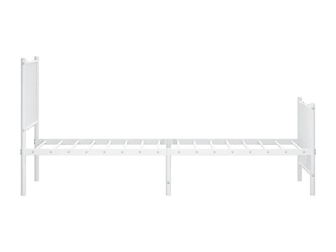 Lit simple | Lit adulte, enfant | Cadre de lit métal avec pied de lit blanc 80x200cm