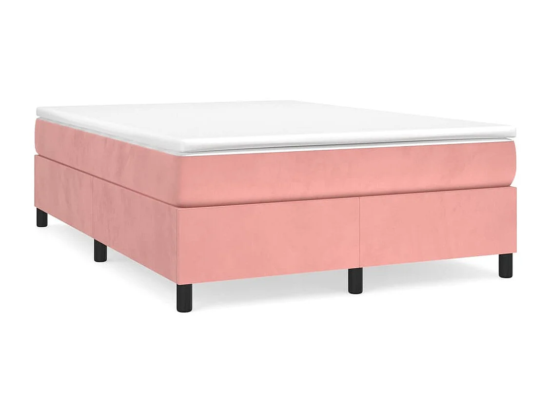 Lit double | Lit adulte | Cadre de lit rose 140x190 cm velours