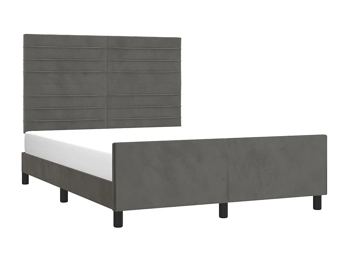 Lit double | Lit adulte | Cadre de lit gris foncé 140x200 cm velours