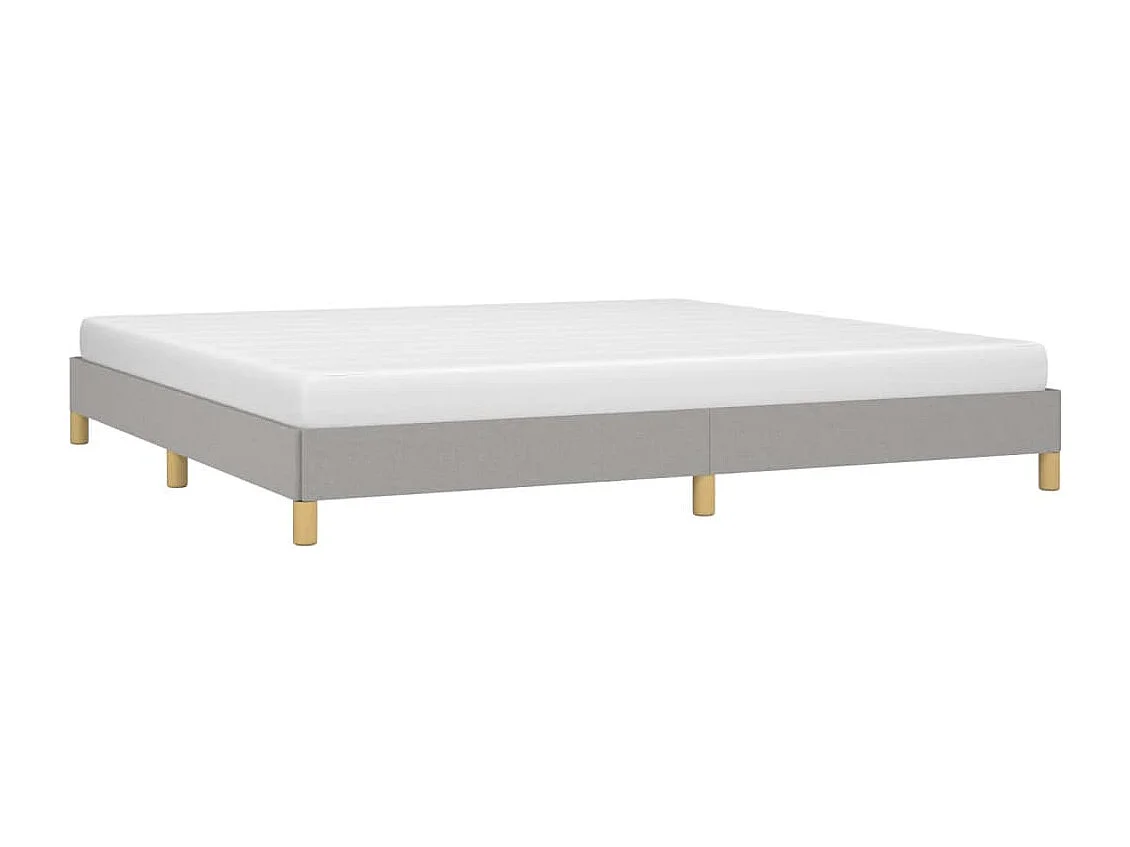 Lit double | Lit adulte | Cadre de lit gris clair 200x200 cm tissu