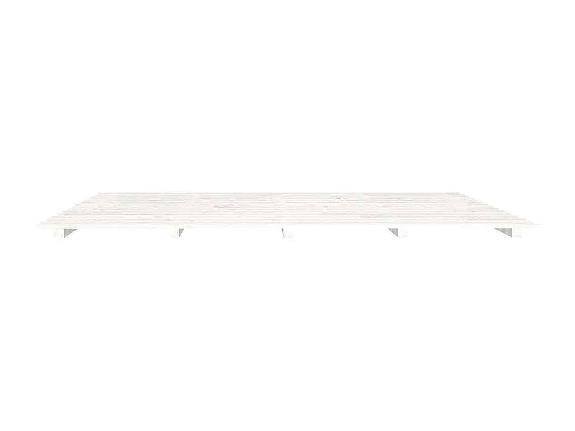 Lit double | Lit adulte | Cadre de lit blanc 160x200 cm bois de pin massif