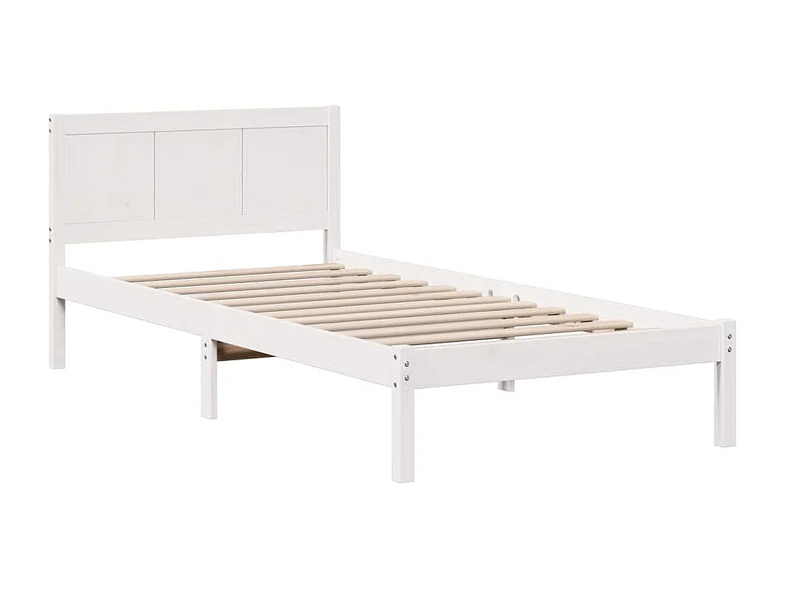Lit simple | Lit adulte, enfant | Cadre de lit Blanc 90x190 cm Bois de pin massif