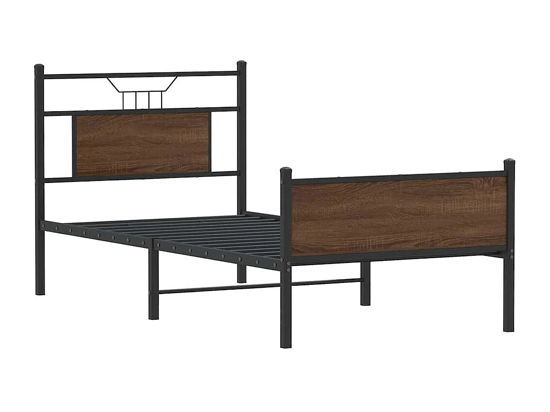 Letto per adulti | Letto singolo | Giroletto senza Materasso Rovere Marrone 90x190cm in Truciolato