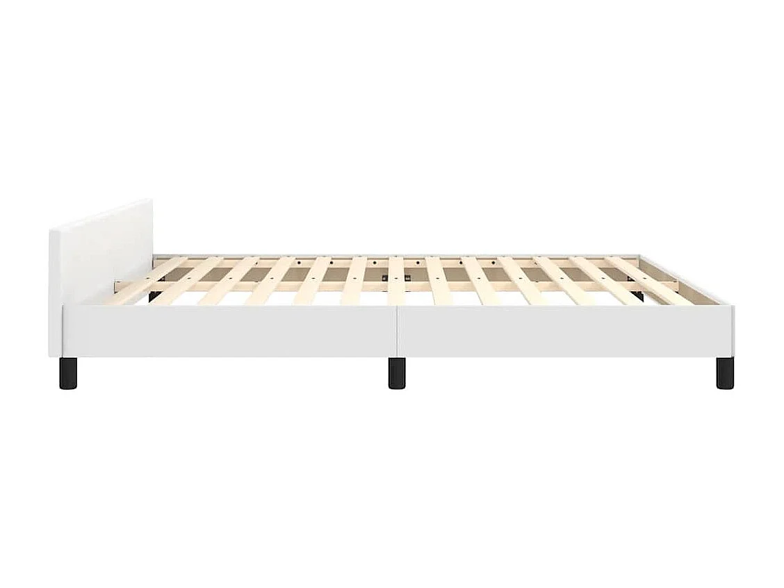 Lit double | Lit adulte | Cadre de lit avec tête de lit blanc 160x200 cm