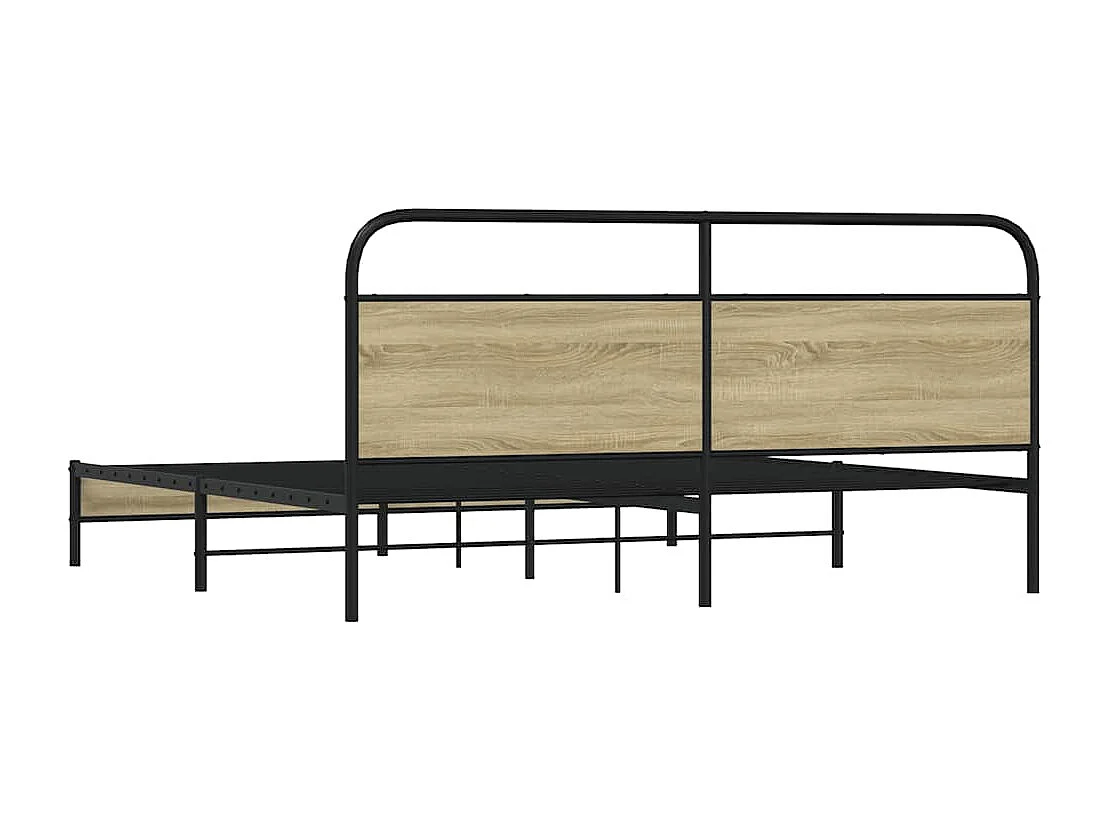 Letto per adulti | Letto matrimoniale | Giroletto senza Materaso in Metallo Rovere Sonoma 183x213 cm