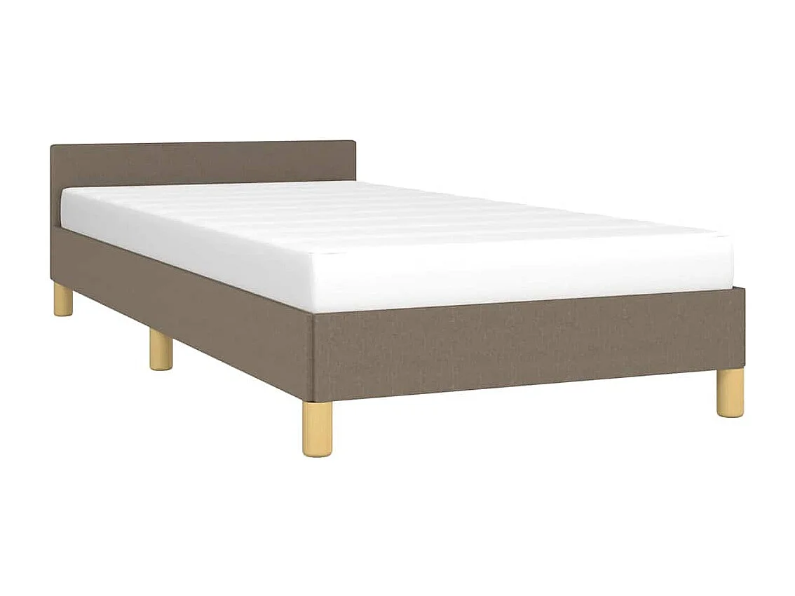 Lit simple | Lit adulte, enfant | Cadre de lit avec tête de lit taupe 80x200cm tissu