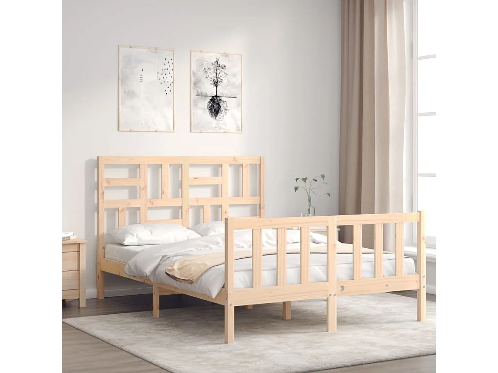 Lit double | Lit adulte | Cadre de lit 140x200 cm bois massif de pin