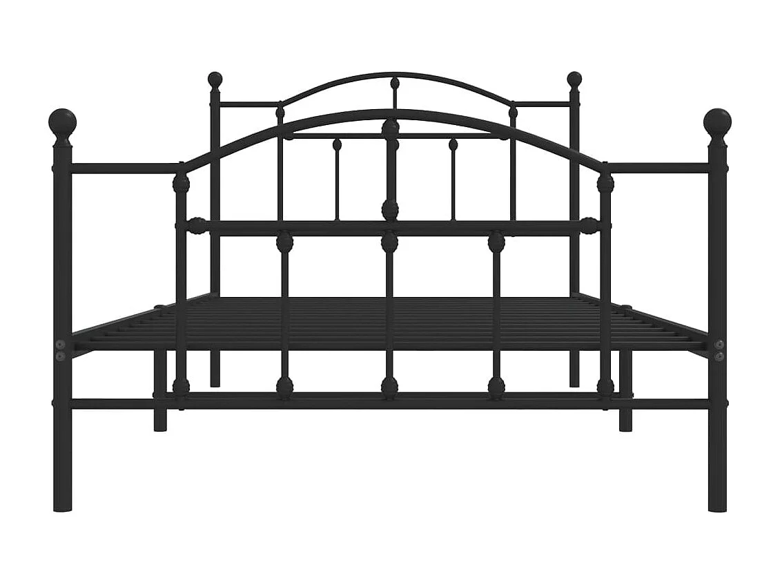 Lit simple | Lit adulte, enfant | Cadre de lit métal avec pied de lit noir 107x203cm