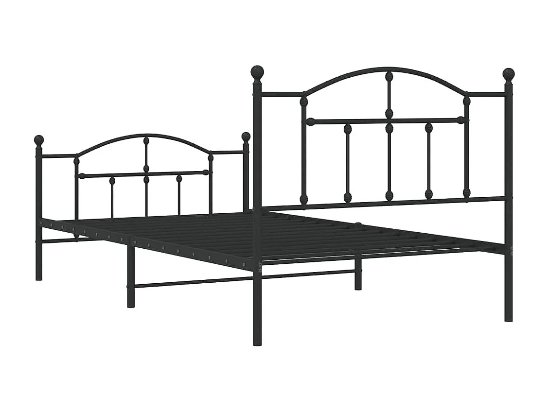 Lit simple | Lit adulte, enfant | Cadre de lit métal avec pied de lit noir 107x203cm