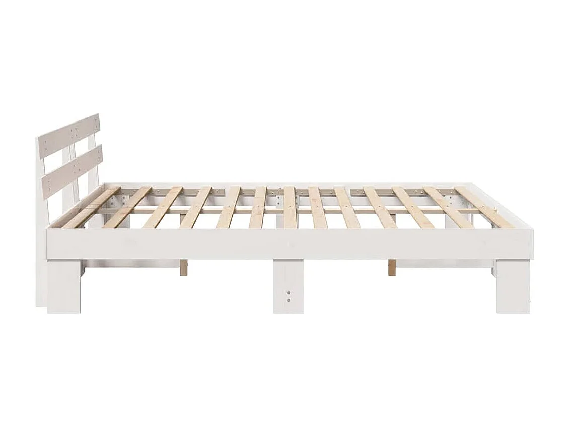 Lit double | Lit adulte | Cadre de lit Blanc 180x200 cm Bois de pin massif