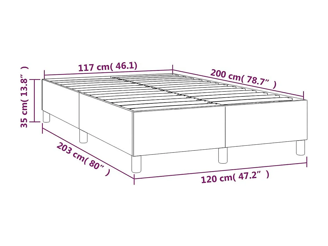 Lit simple | Lit adulte, enfant | Cadre de lit gris foncé 120x200 cm velours