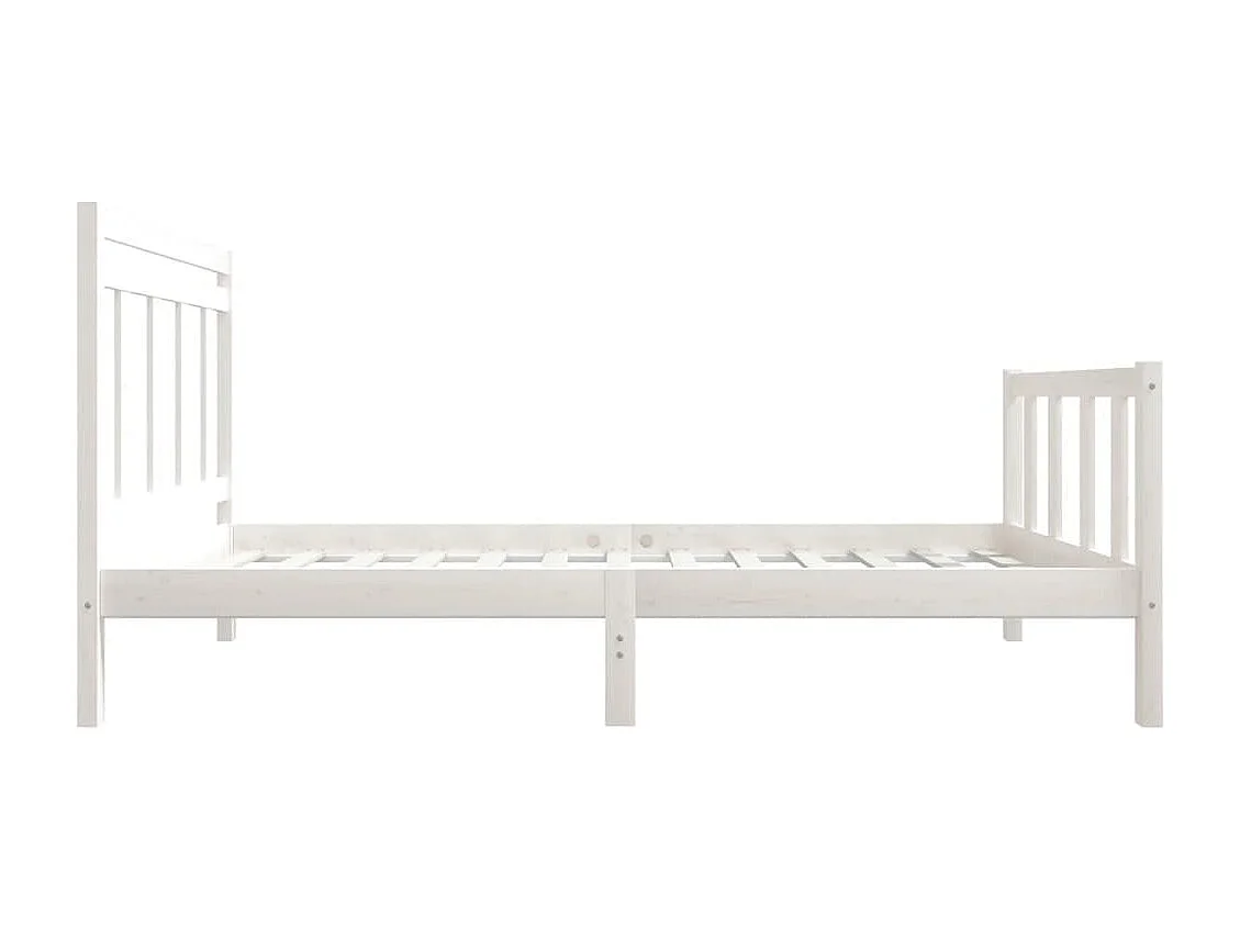 Lit simple | Lit adulte, enfant | Cadre de lit blanc bois massif 90x200 cm