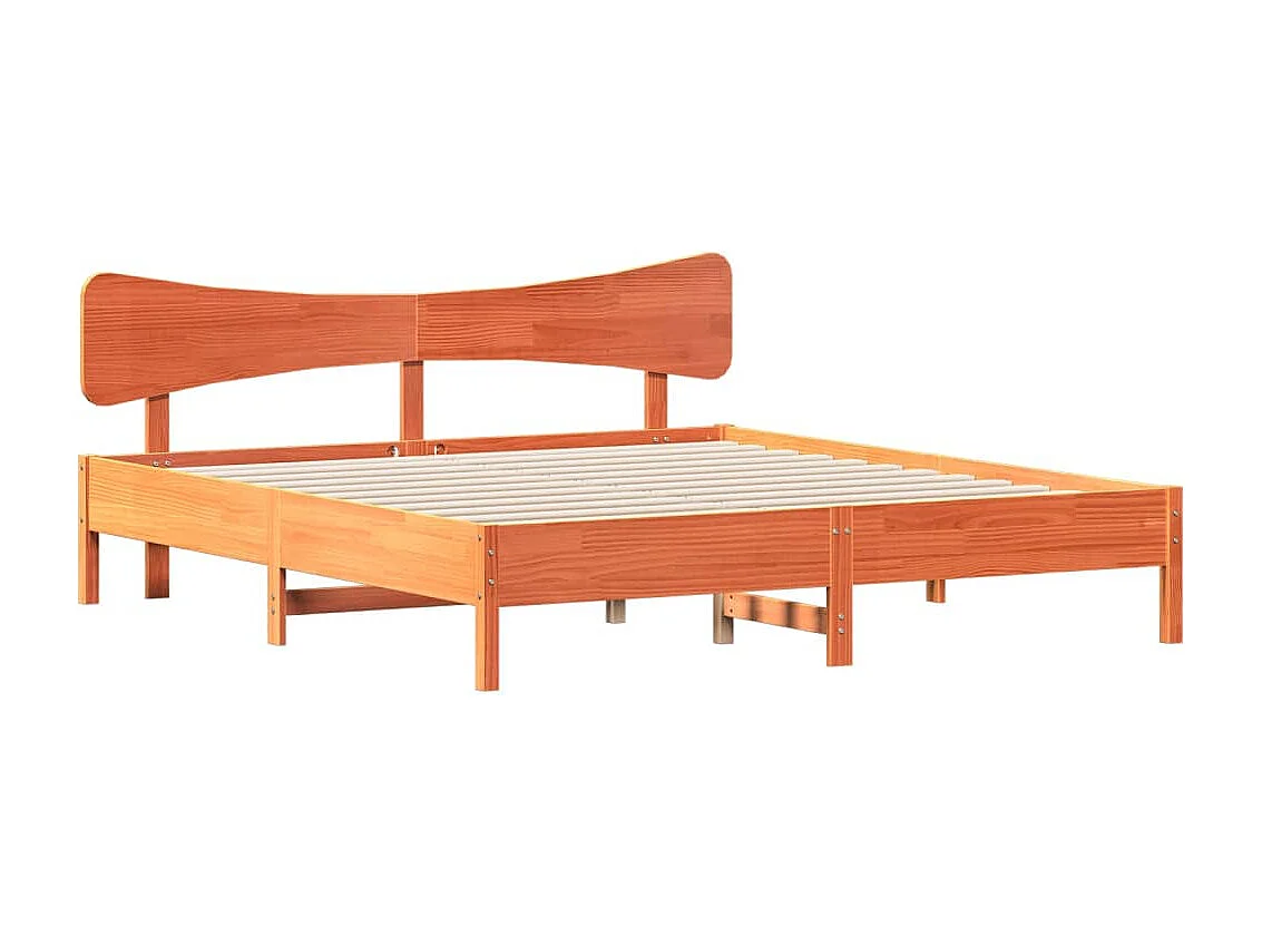 Lit double | Lit adulte | Cadre de lit cire marron 160x200cm bois pin massif