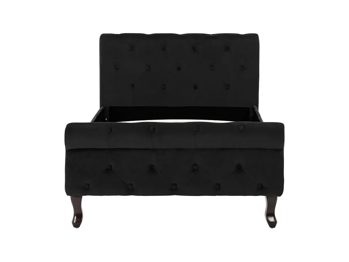 Lit simple | Lit adulte, enfant | Cadre de lit noir velours 90x200 cm