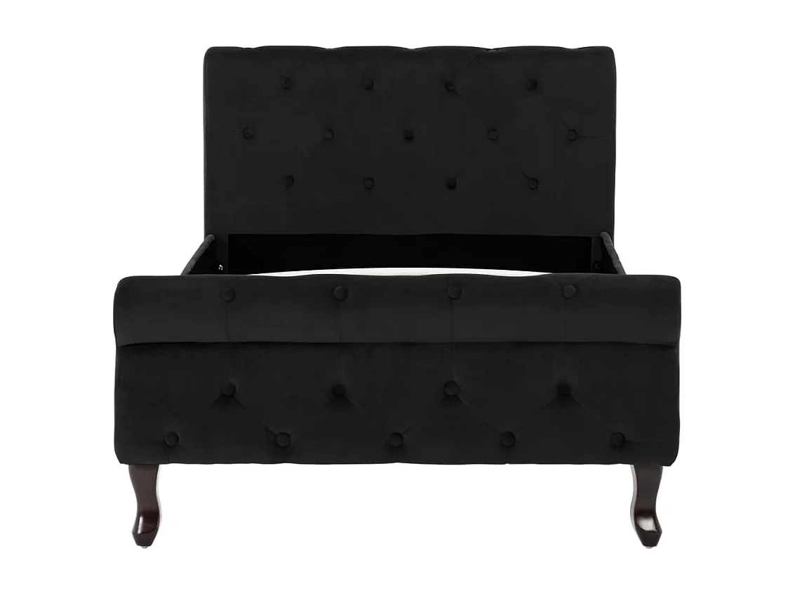 Lit simple | Lit adulte, enfant | Cadre de lit noir velours 90x200 cm